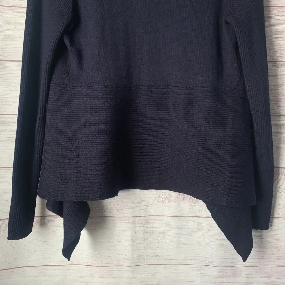 Verve Ami Navy Blue Cardigan Sweater Open Front Long Sleeves Size Small